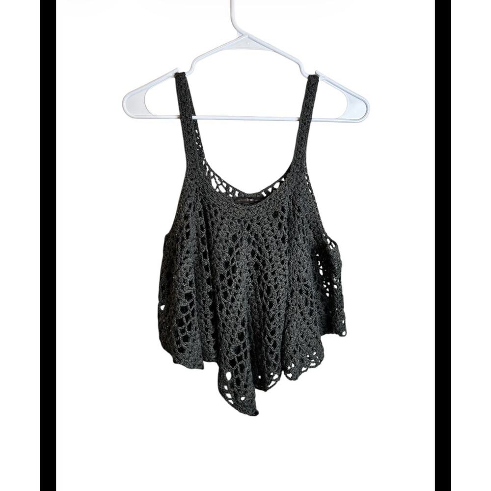 Anthropologie Gray Crochet Boho Tank Size XS